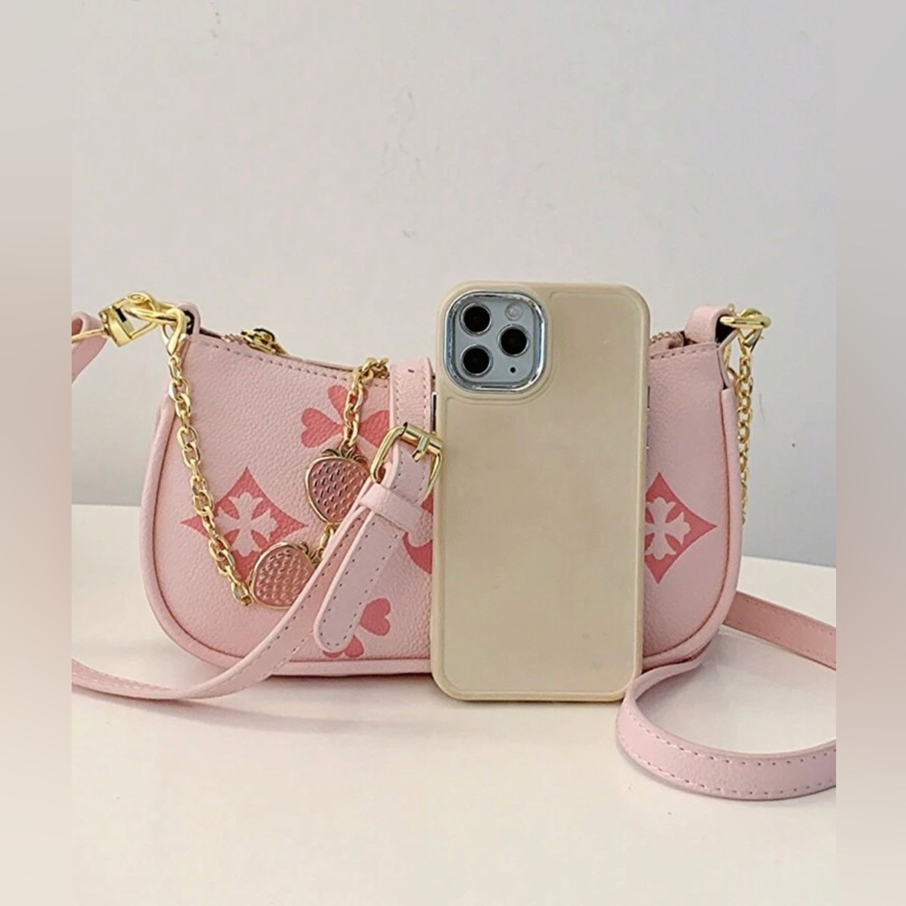 NWOT Pink, Versatile, Casual Cross Body Small Luxury Shoulder Bag Purse - Picture 5 of 8